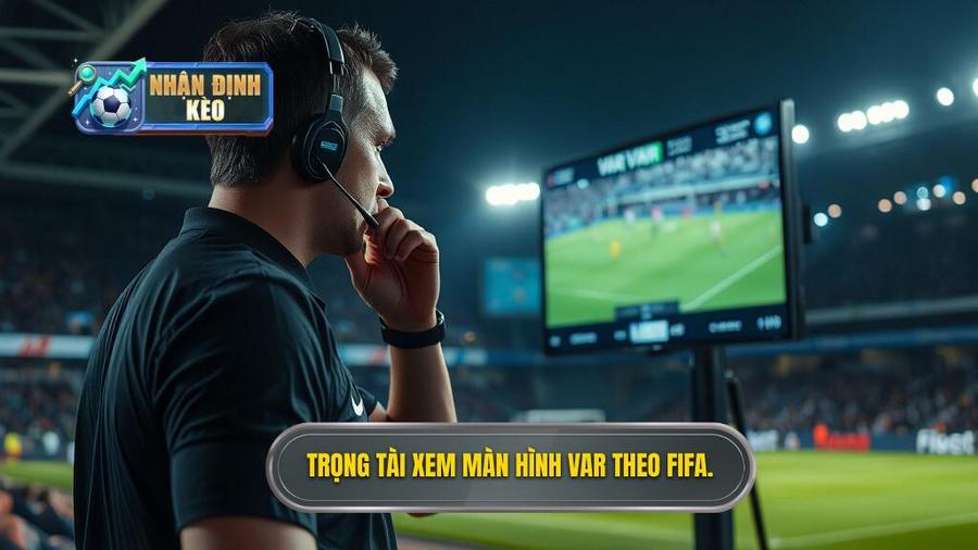 1. Trọng tài xem màn hình VAR theo FIFA.