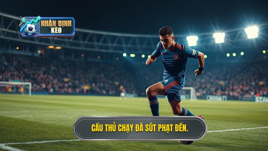 2. Cầu thủ chạy đà sút phạt đền.